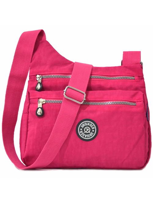 STUOYE Nylon Multi-Pocket Crossbody Purse Bags for Women Travel Shoulder Bag