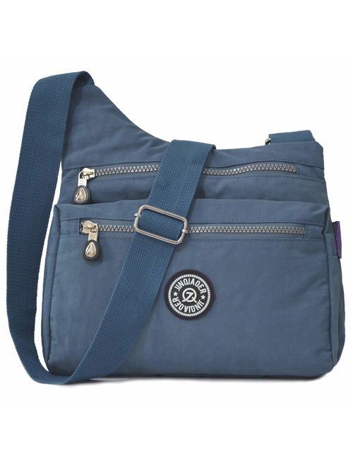 STUOYE Nylon Multi-Pocket Crossbody Purse Bags for Women Travel Shoulder Bag