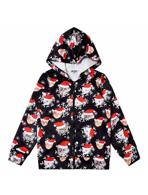 Jxstar Girls Zip Up Hoodie Jacket Unicorn Sweatshirt with Pockets