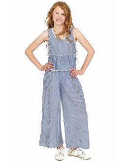 TRULY ME, Big Girls' Designer Printed Spring/Summer Jumpsuit, Size 7-16