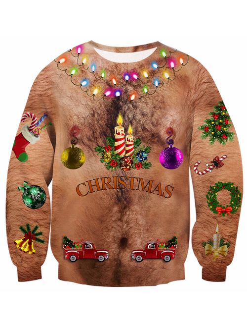 Leapparel Men&Women 3D Graphic Printed Ugly Christmas Sweater Funny Sweatshirt Long Sleeve Pullover