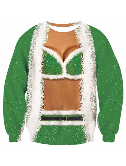 Leapparel Men&Women 3D Graphic Printed Ugly Christmas Sweater Funny Sweatshirt Long Sleeve Pullover