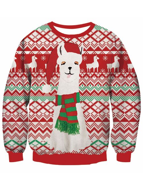 Leapparel Men&Women 3D Graphic Printed Ugly Christmas Sweater Funny Sweatshirt Long Sleeve Pullover