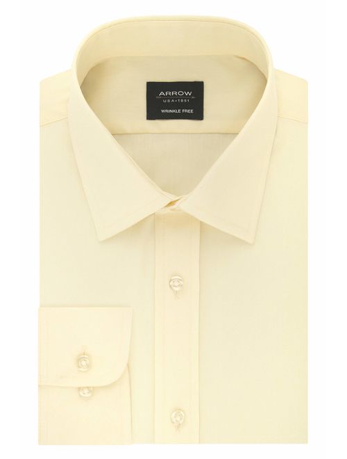 Arrow 1851 Men's Grey Dress Shirt Poplin 