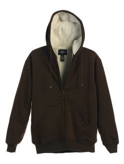 Men Heavyweight Sherpa Lined Fleece Hoodie Jacket