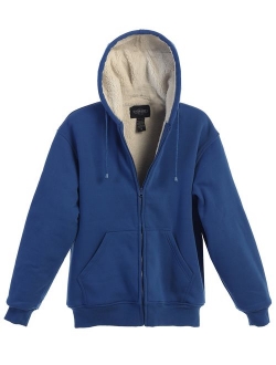 Men Heavyweight Sherpa Lined Fleece Hoodie Jacket