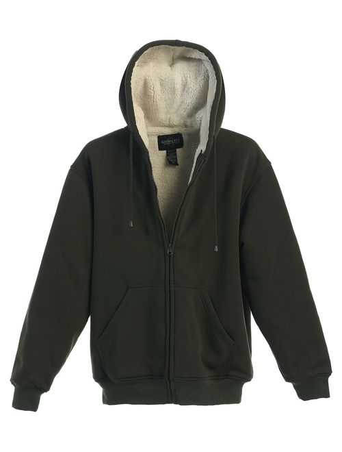 Gioberti Men Heavyweight Sherpa Lined Fleece Hoodie Jacket