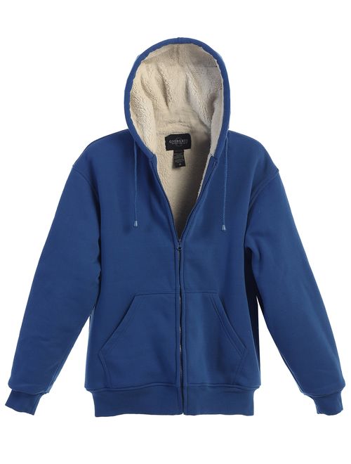 Gioberti Men Heavyweight Sherpa Lined Fleece Hoodie Jacket