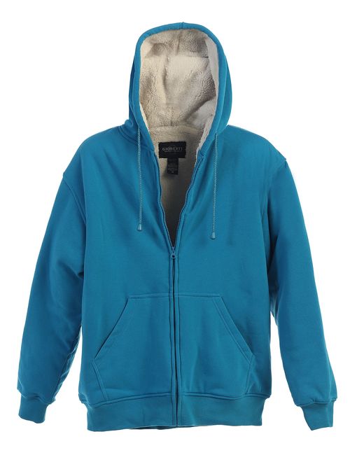 Gioberti Men Heavyweight Sherpa Lined Fleece Hoodie Jacket