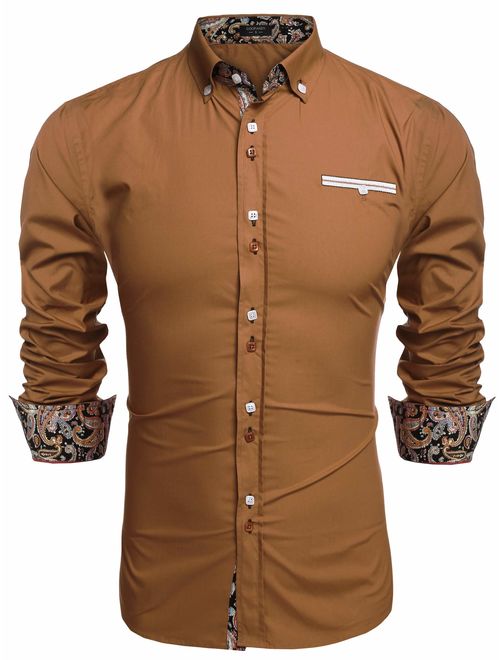 COOFANDY Men's Fashion Slim Fit Casual Shirt