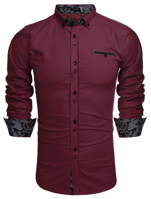 COOFANDY Men's Fashion Slim Fit Casual Shirt