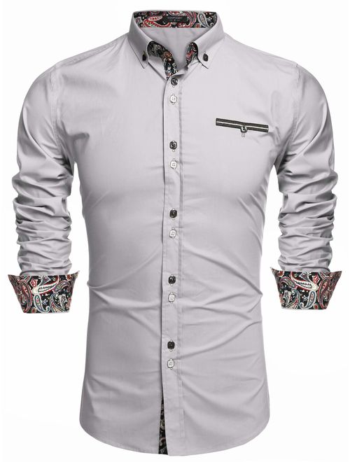 COOFANDY Men's Fashion Slim Fit Casual Shirt