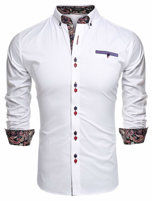 COOFANDY Men's Fashion Slim Fit Casual Shirt