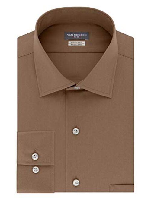 Van Heusen Men's Solid Regular Fit Flex Collar Stretch Long Sleeve Dress Shirt