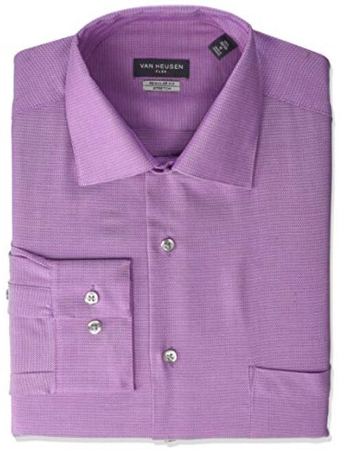 Van Heusen Men's Solid Regular Fit Flex Collar Stretch Long Sleeve Dress Shirt