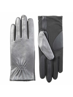 Women's Classic Stretch Leather Touchscreen Cold Weather Gloves, Fleece Lining