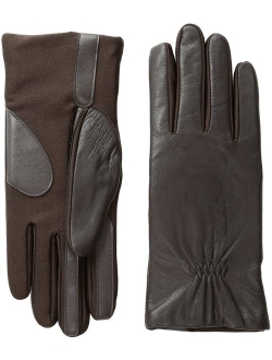 Women's Classic Stretch Leather Touchscreen Cold Weather Gloves, Fleece Lining