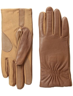 Women's Classic Stretch Leather Touchscreen Cold Weather Gloves, Fleece Lining