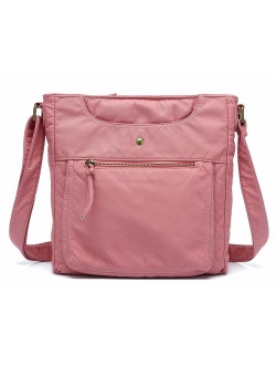 Crossbody Shoulder Bag for Women, Ultra Soft Washed Vegan Leather, H1812