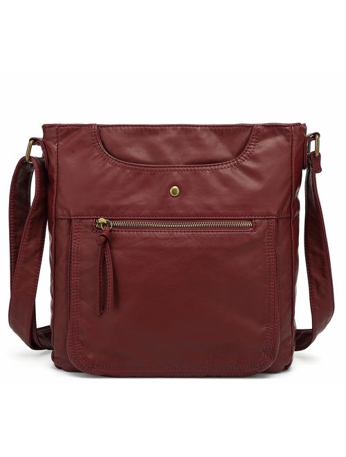 Scarleton Crossbody Shoulder Bag for Women, Ultra Soft Washed Vegan Leather, H1812