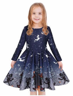 LaBeca Girls Dress Sleeveless Long Sleeve Kids Toddler Little Big Girl Unicorn Mermaid Casual Dresses