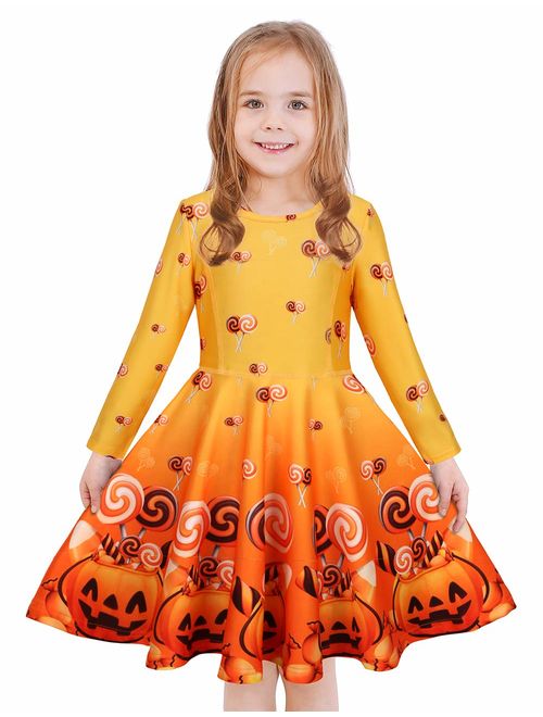 LaBeca Girls Dress Sleeveless Long Sleeve Kids Toddler Little Big Girl Unicorn Mermaid Casual Dresses