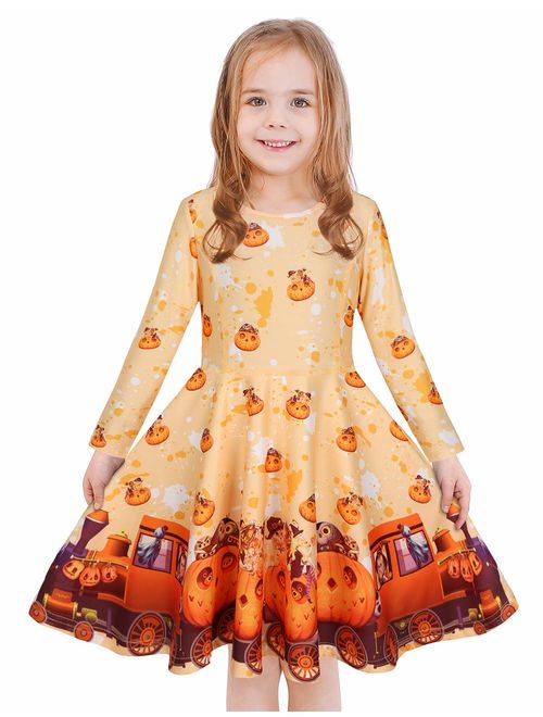 LaBeca Girls Dress Sleeveless Long Sleeve Kids Toddler Little Big Girl Unicorn Mermaid Casual Dresses