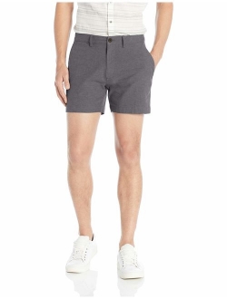 Amazon Brand - Goodthreads Men's 5 Cotton Solid Regular Fit Ziper Fly Short