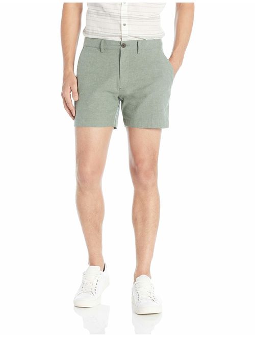 Amazon Brand - Goodthreads Men's 5 Cotton Solid Regular Fit Ziper Fly Short