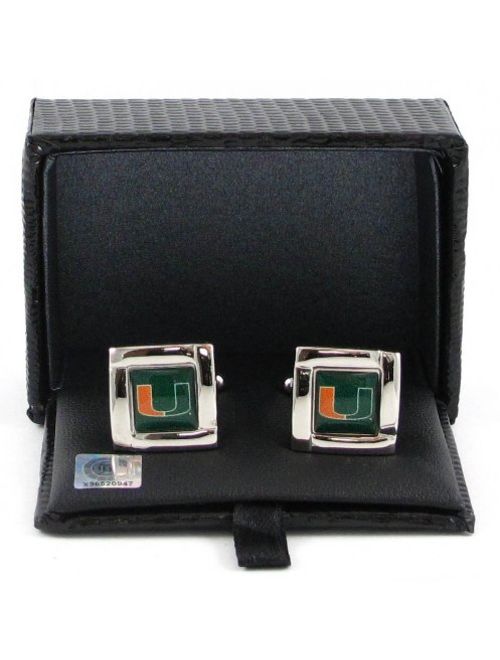 NCAA Miami Hurricanes Square Cuff LinksSquare Cuff Links, Team Color, 4