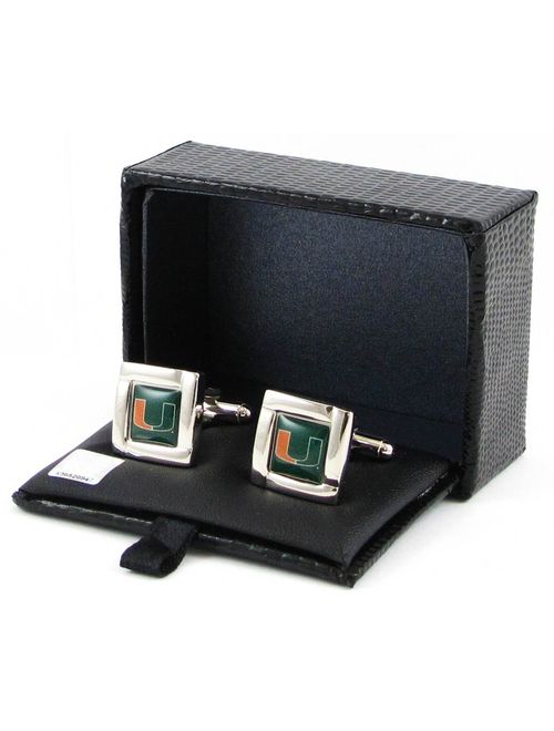 NCAA Miami Hurricanes Square Cuff LinksSquare Cuff Links, Team Color, 4