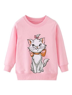 HUAER& Baby Girl Cotton Long Sleeved Pullover Sweatshirt