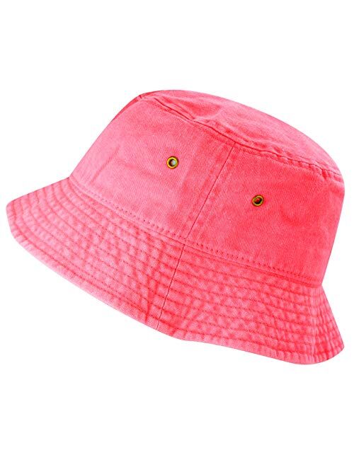 The Hat Depot 300N Unisex  Cotton Packable Summer Travel Bucket Beach Sun Hat