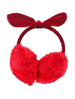 Simplicity Women's Faux Fur Fleece Winter Ear Warmers, Fleece Bow