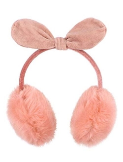 Simplicity Women's Faux Fur Fleece Winter Ear Warmers, Fleece Bow