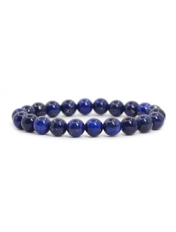 Justinstones Gem Semi Precious Gemstone 8mm Round Beads Stretch Bracelet 7 Inch Unisex