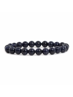 Justinstones Gem Semi Precious Gemstone 8mm Round Beads Stretch Bracelet 7 Inch Unisex