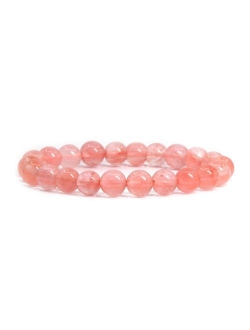 Justinstones Gem Semi Precious Gemstone 8mm Round Beads Stretch Bracelet 7 Inch Unisex