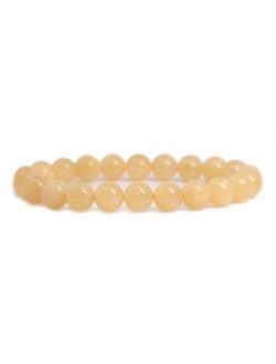 Justinstones Gem Semi Precious Gemstone 8mm Round Beads Stretch Bracelet 7 Inch Unisex