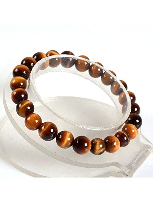 Justinstones Gem Semi Precious Gemstone 8mm Round Beads Stretch Bracelet 7 Inch Unisex