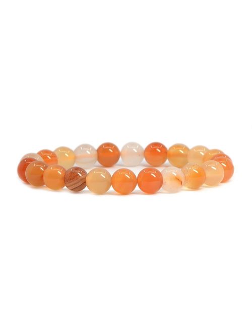 Justinstones Gem Semi Precious Gemstone 8mm Round Beads Stretch Bracelet 7 Inch Unisex