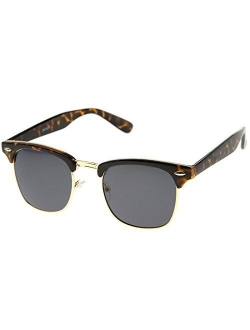 zeroUV - Half Frame Semi-Rimless Horn Rimmed Sunglasses