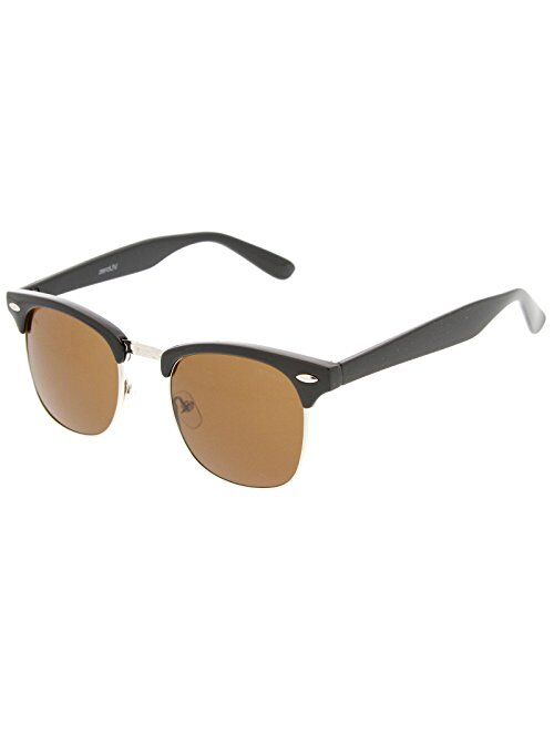 zeroUV - Half Frame Semi-Rimless Horn Rimmed Sunglasses