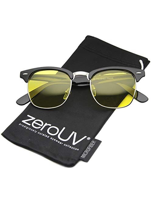 zeroUV - Half Frame Semi-Rimless Horn Rimmed Sunglasses