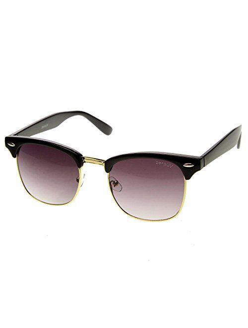 zeroUV - Half Frame Semi-Rimless Horn Rimmed Sunglasses