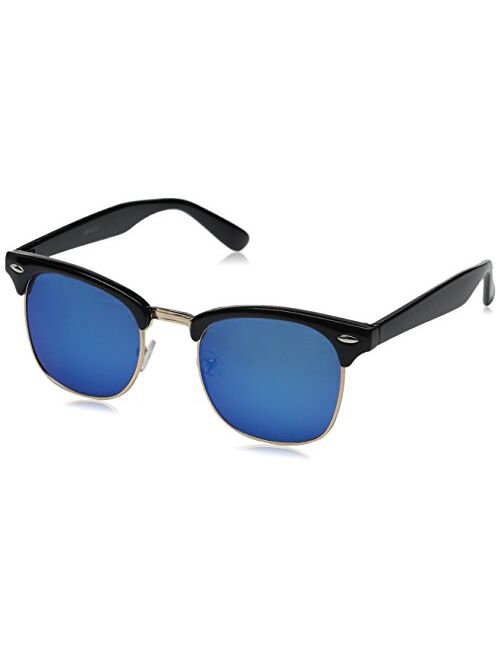 zeroUV - Half Frame Semi-Rimless Horn Rimmed Sunglasses