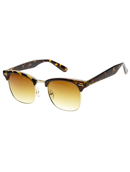 zeroUV - Half Frame Semi-Rimless Horn Rimmed Sunglasses