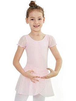 MdnMd Girls' Flutter Sleeve Skirted Leotard