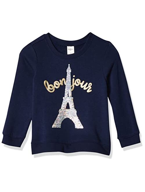 OshKosh B'Gosh Girls' Sequin Crew Neck Sweatshirt