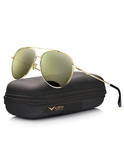 Aviator Sunglasses for Women Polarized Mirror with Case - UV 400 Protection 60MM